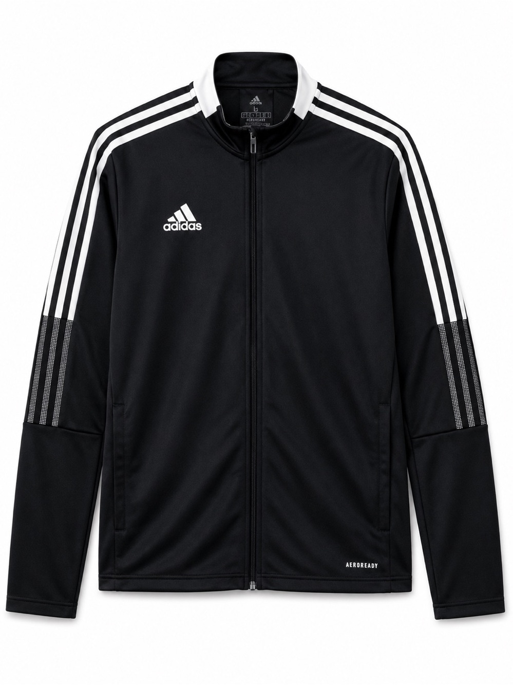 adidas Black Track Jacket with White Stripes